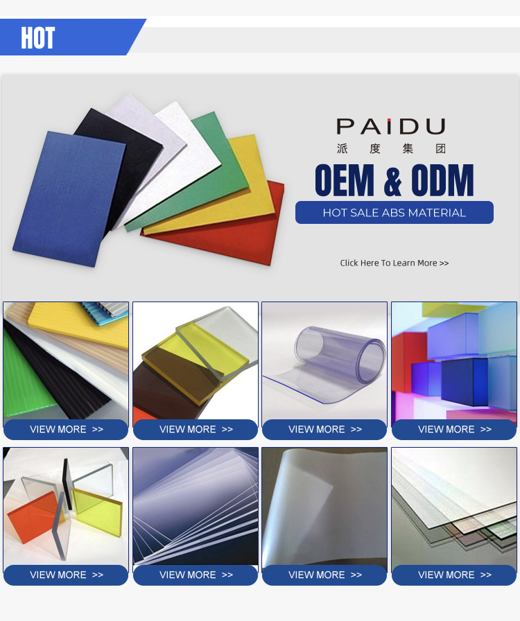 Paidu Group Factory Direct Sale Custom Size and Thickness and Colors ABS Panel Board Sheets abs plastic sheet black